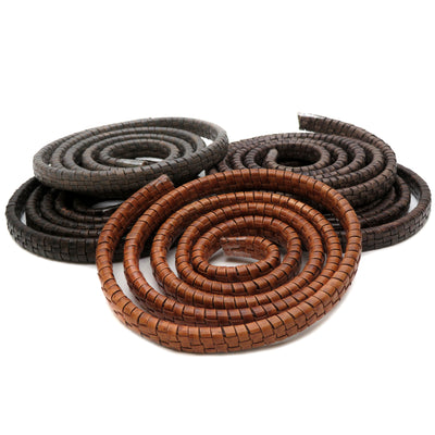 esnado ovale Lederschnur geflochten, 11 mm x 6 mm – Antik Braun