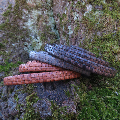 esnado ovale Lederschnur geflochten, 11 mm x 6 mm – Antik Hellbraun