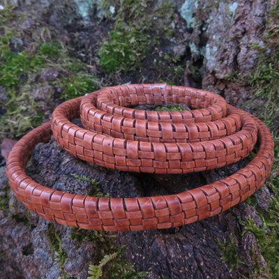 esnado ovale Lederschnur geflochten, 11 mm x 6 mm – Antik Braun