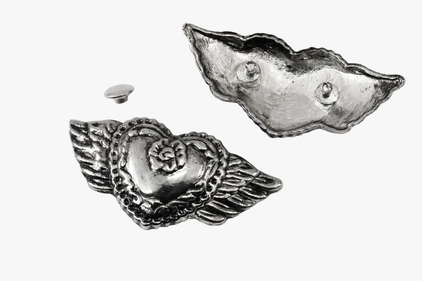 Ziernieten Nieten mit Kappe Eule Stierkopf Lilie Herz Kreuz Totenkopf, B60