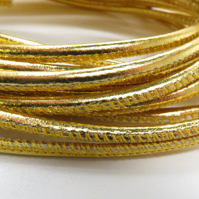 esnado gesäumte Lederschnur – 2,5 mm  - Gold