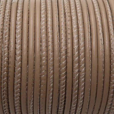 esnado gesäumte Lederschnur – 2,5 mm - Hell Taupe