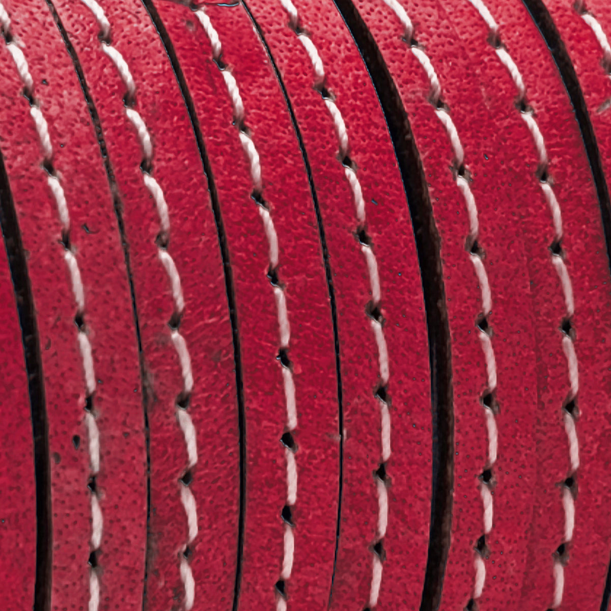 esnado Lederband flach mit Ziernaht  5 mm - Pink