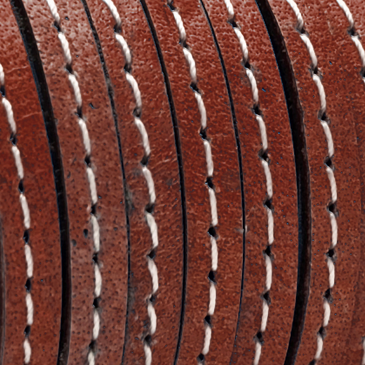 esnado Lederband flach mit Ziernaht  5 mm - Rotbraun