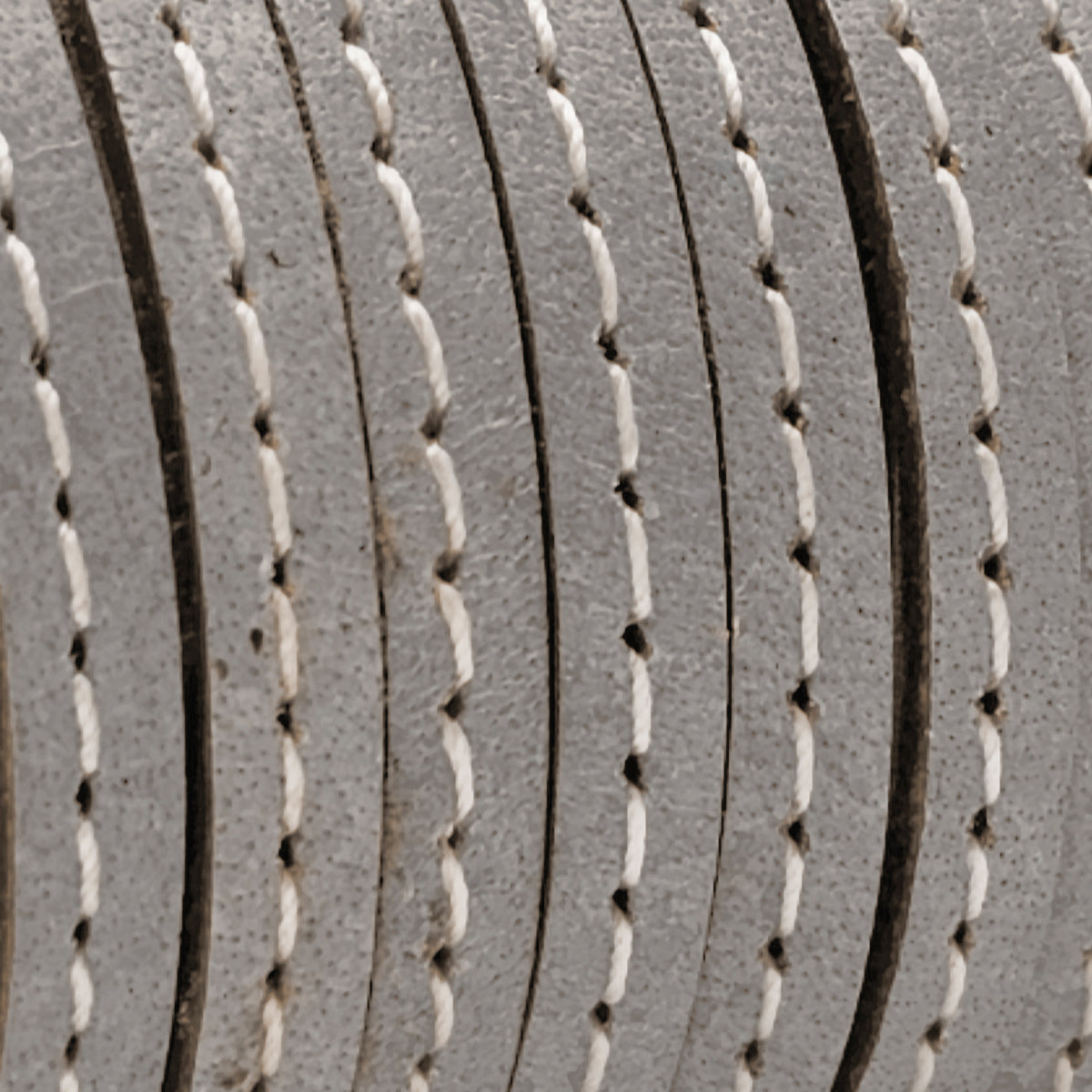 esnado Lederband mit Ziernaht  5 mm - Grau
