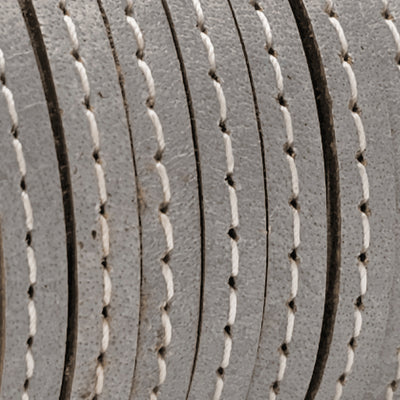 esnado Lederband mit Ziernaht  5 mm - Grau