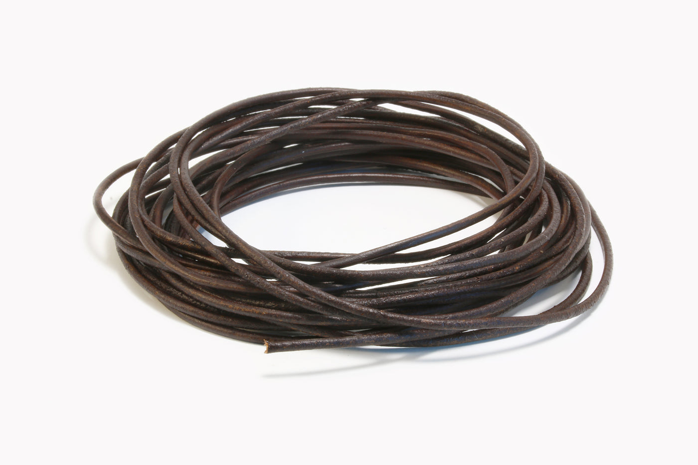 Lederband rund, natur, matt, Ø 4 mm, 1 m, Echt Leder