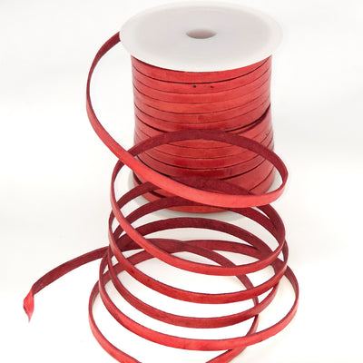 esnado Lederband Flach 3 x 1 mm - Antik Rot - echtes Leder