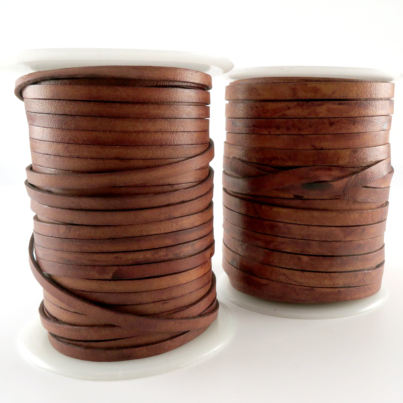 esnado Lederband flach, 7 mm x 1,5 mm - Antik Hellbraun