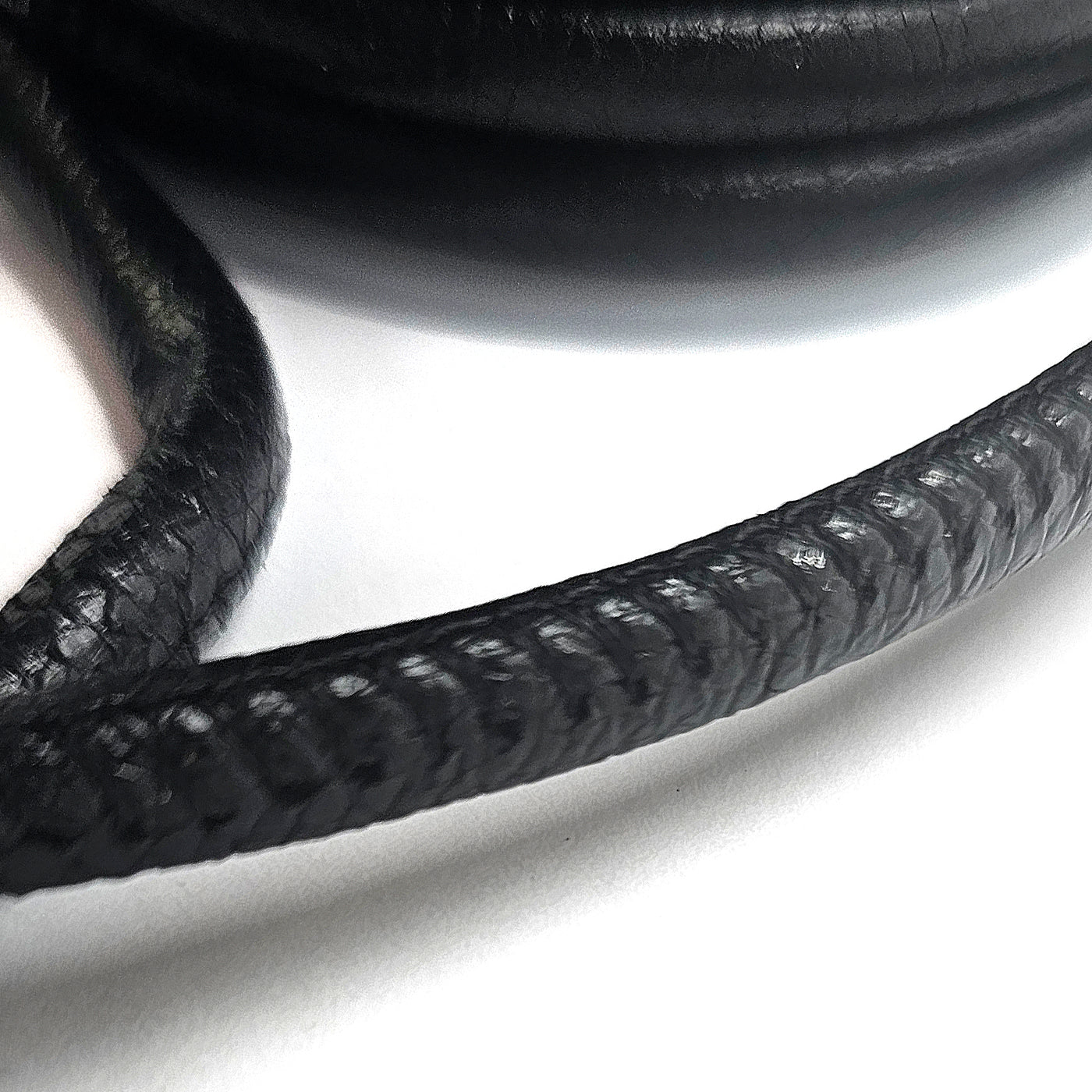 esnado Lederband gesäumt, Ø 4 mm - Schwarz