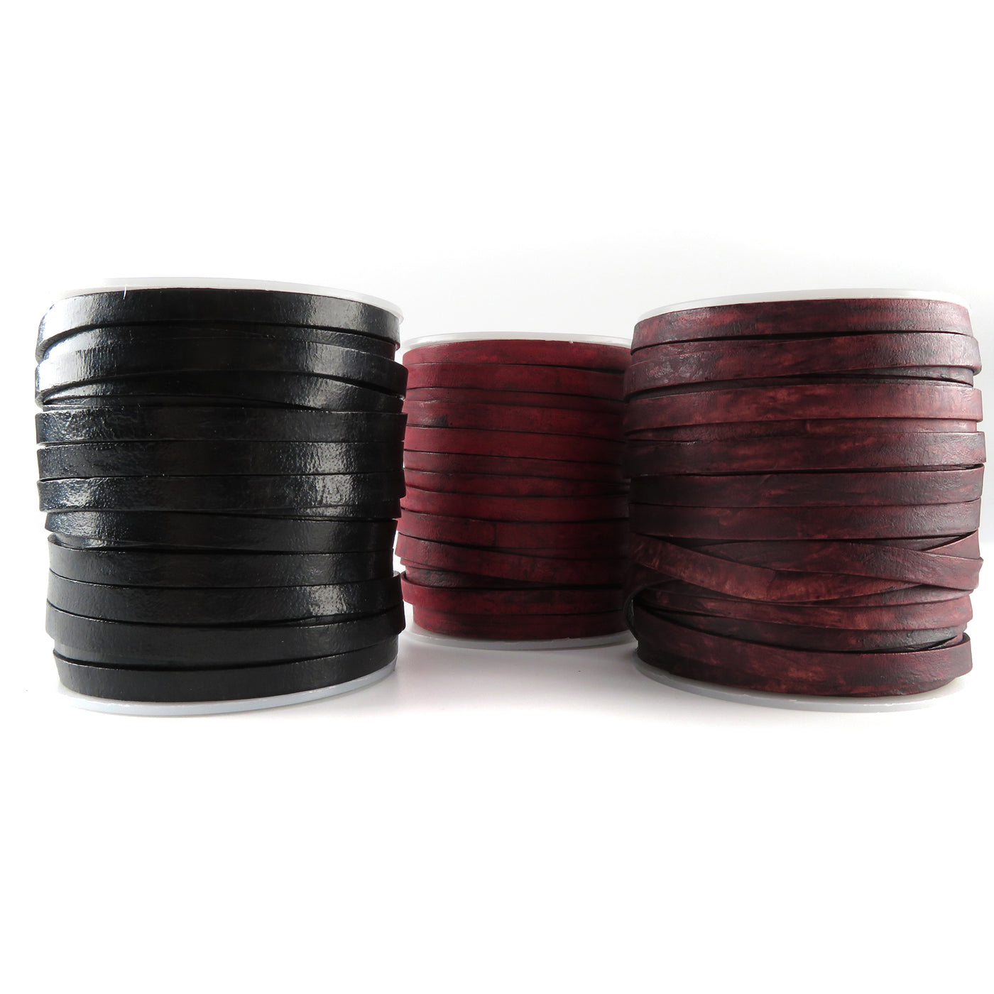 esnado Lederband Flach 6 mm - Antik Rot