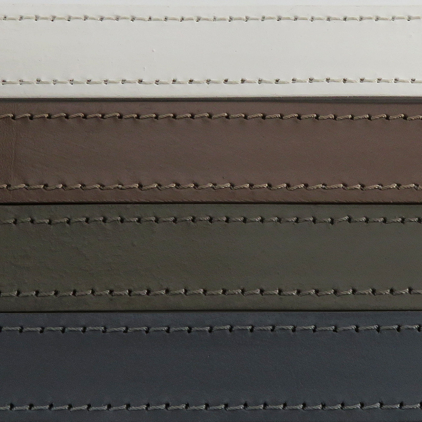 esnado Lederriemen genäht - Moosgrau - 20 x 1,8 mm -1 m