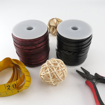 esnado Lederband Flach 6 mm - Schwarz