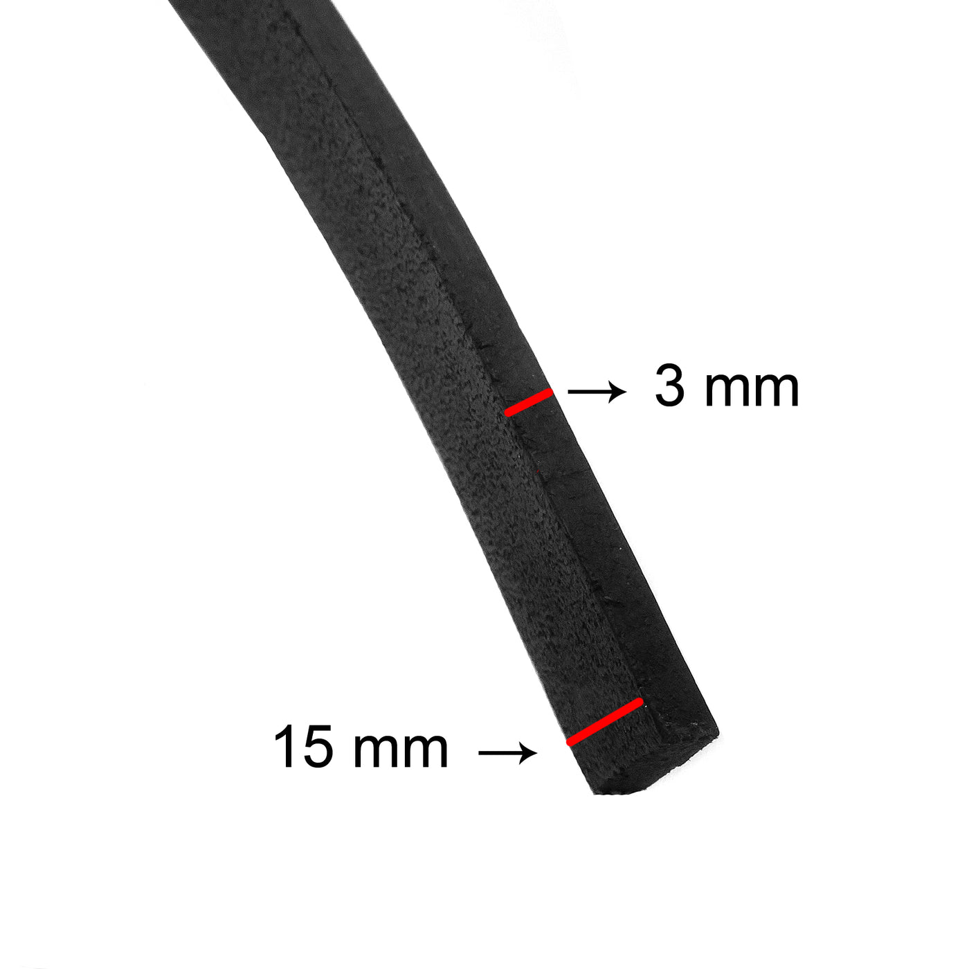 esnado Lederriemen Flach 15 mm x 3 mm - Braun