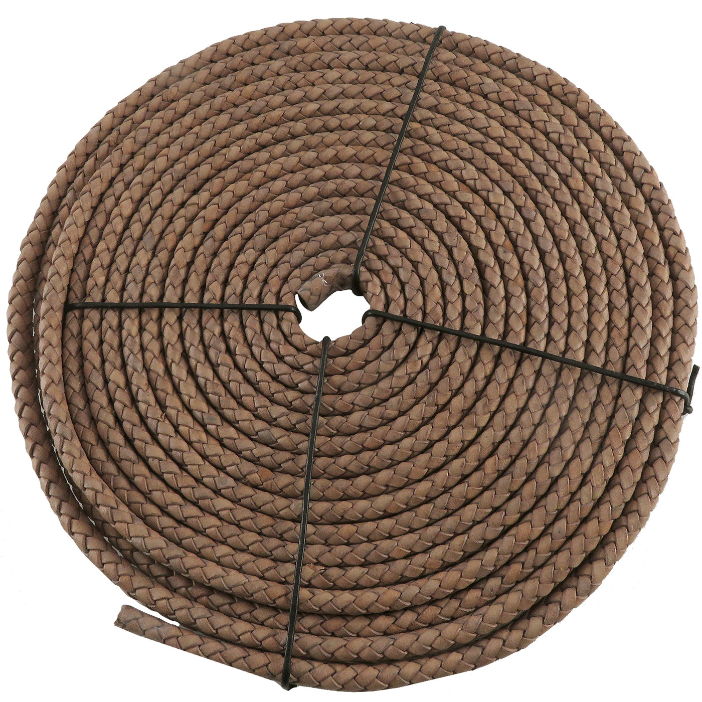 esnado Oval geflochtene Lederschnur Beige – 10 mm x 6 mm