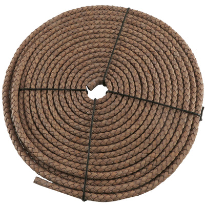 esnado Oval geflochtene Lederschnur Beige – 10 mm x 6 mm