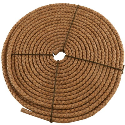 esnado Oval geflochtene Lederschnur Natur – 10 mm x 6 mm