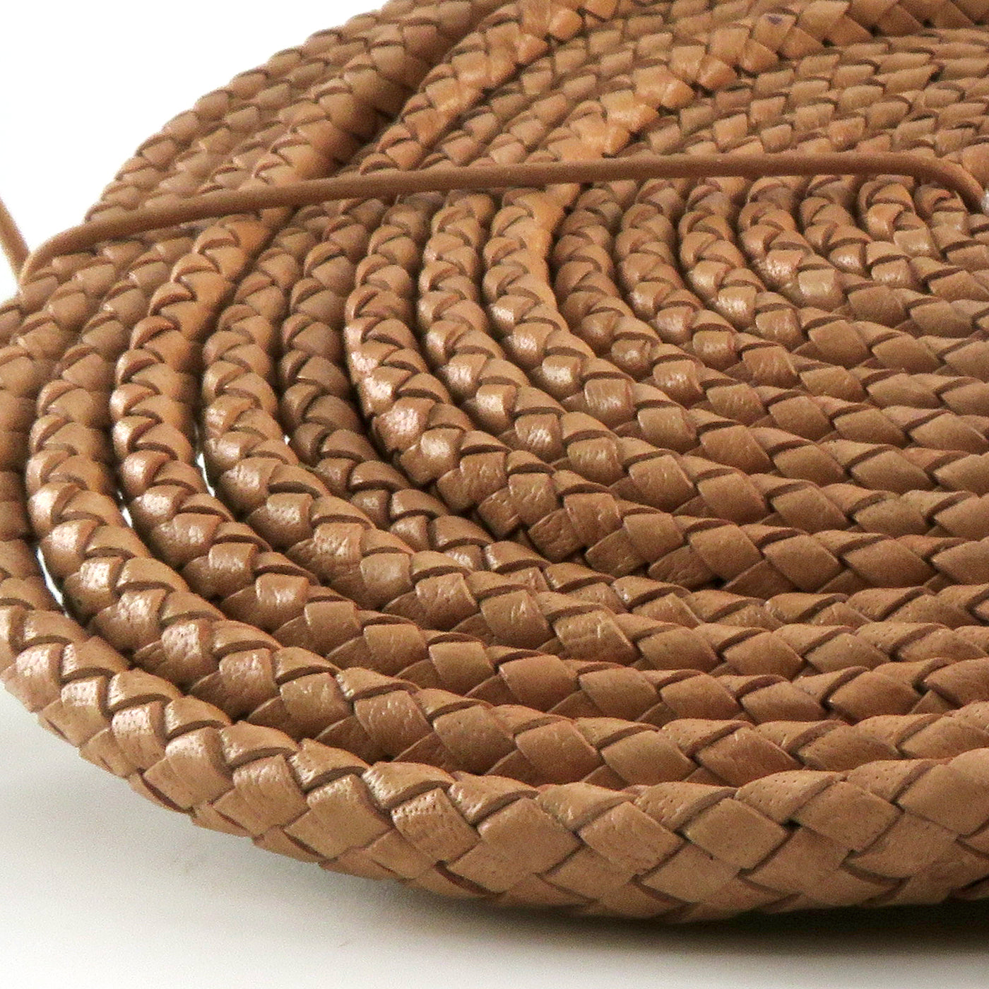 esnado Oval geflochtene Lederschnur Natur – 10 mm x 6 mm