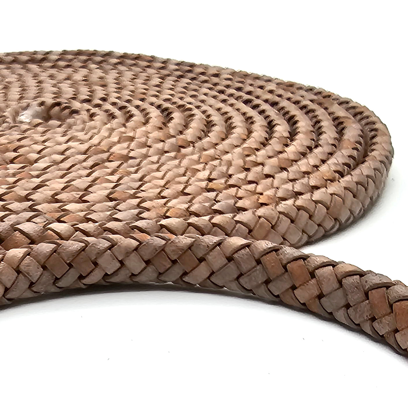 esnado Oval geflochtene Lederschnur Beige – 10 mm x 6 mm