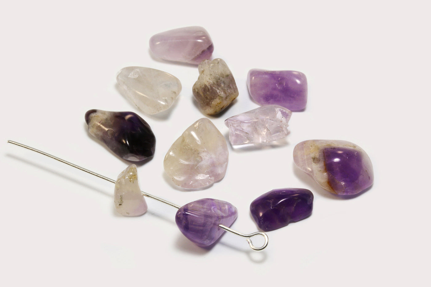 Edelstein Perlen, Amethyst, 6-17 mm, 50 Stück
