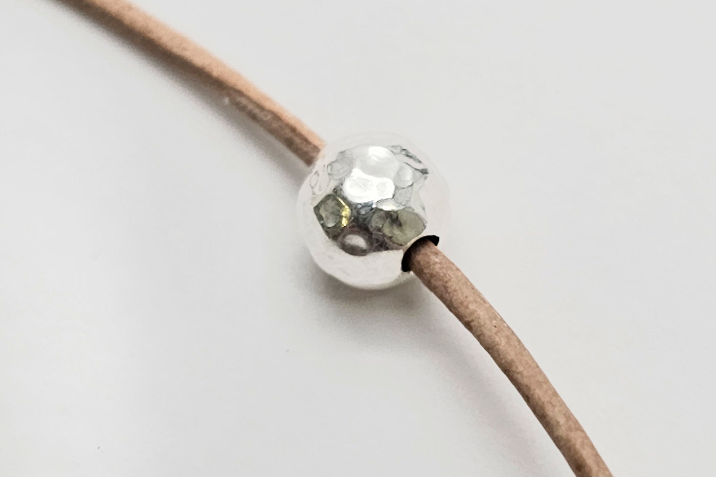 Perlen aus 925 Silber, Ø 6 mm, gehämmert
