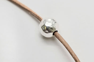 Perlen aus 925 Silber, Ø 6 mm, gehämmert