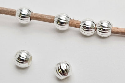 Perlen aus 925 Silber, Ø 3 mm, gewellt