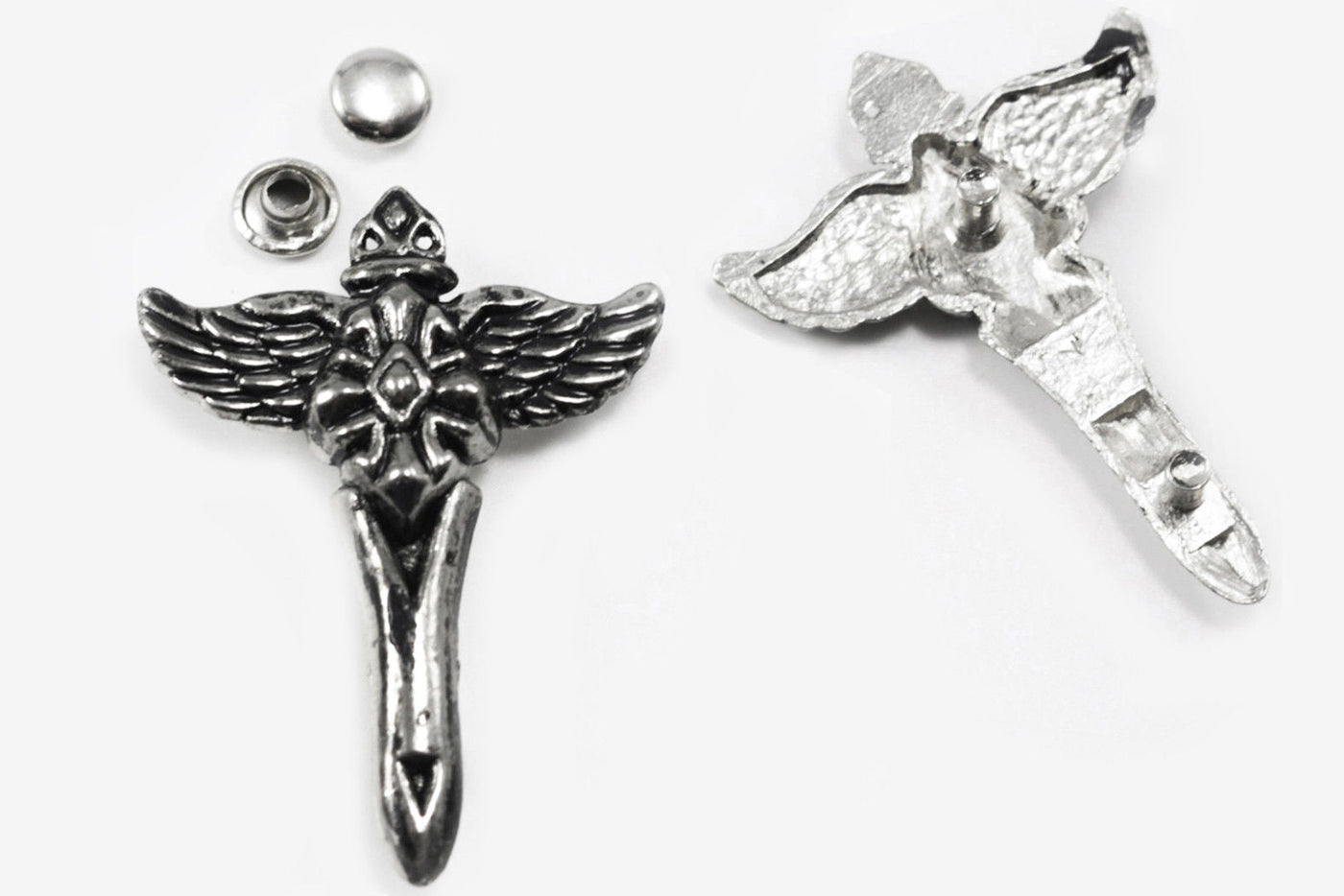 Ziernieten Nieten mit Kappe Eule Stierkopf Lilie Herz Kreuz Totenkopf, B60