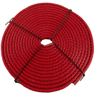 esnado Oval geflochtene Lederschnur Rot – 10 mm x 6 mm