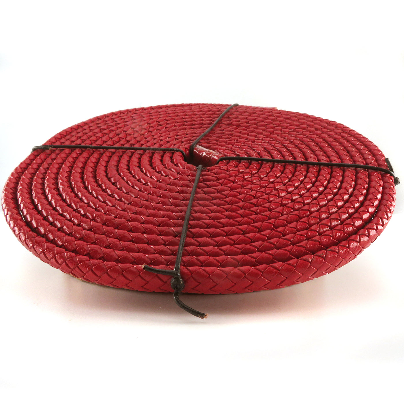 esnado Oval geflochtene Lederschnur Rot – 10 mm x 6 mm