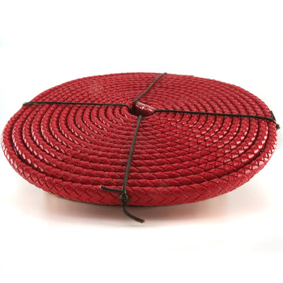 esnado Oval geflochtene Lederschnur Rot – 10 mm x 6 mm