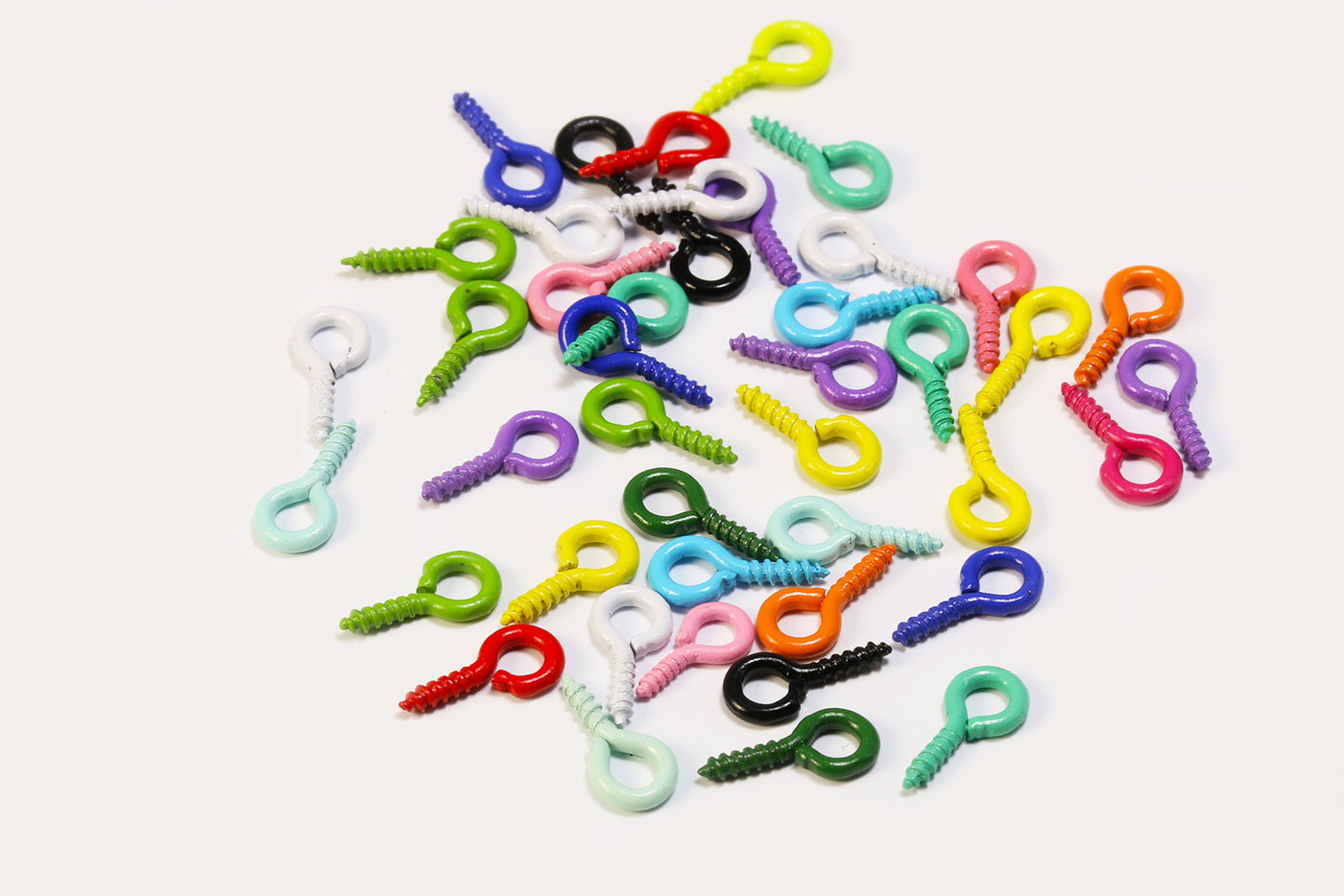 Schraubösen, 4 x 8 mm, mit Gewinde, bunt mix