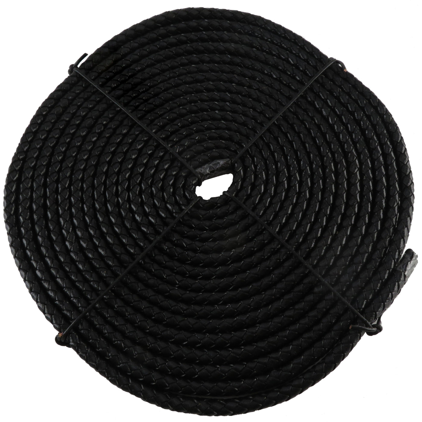 esnado Oval geflochtene Lederschnur Schwarz – 10 mm x 6 mm