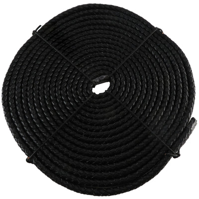 esnado Oval geflochtene Lederschnur Schwarz – 10 mm x 6 mm