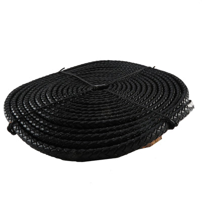 esnado Oval geflochtene Lederschnur Schwarz – 10 mm x 6 mm