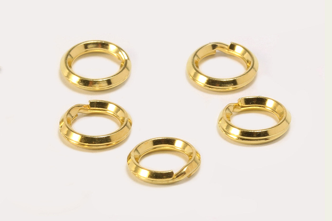 Spaltringe aus 925 Silber vergoldet, Ø 5 / 6 mm
