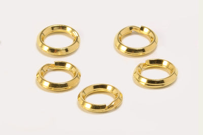Spaltringe aus 925 Silber vergoldet, Ø 5 / 6 mm
