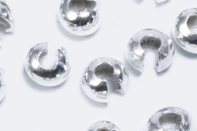 Kaschierperlen aus 925 Silber, Ø 3 mm