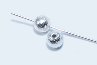 Perlen aus 925 Silber, Ø 4 mm, gebürstet
