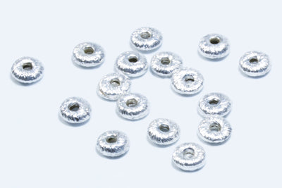 Linsen aus 925 Silber, Ø 4,5 mm, gebürstet