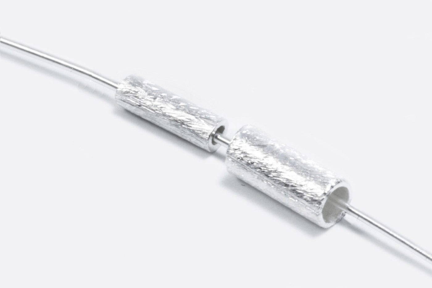 Röhrchen aus 925 Silber, Ø 3 mm, gebürstet