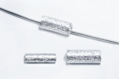 Röhrchen aus 925 Silber, Ø 3 mm, gebürstet