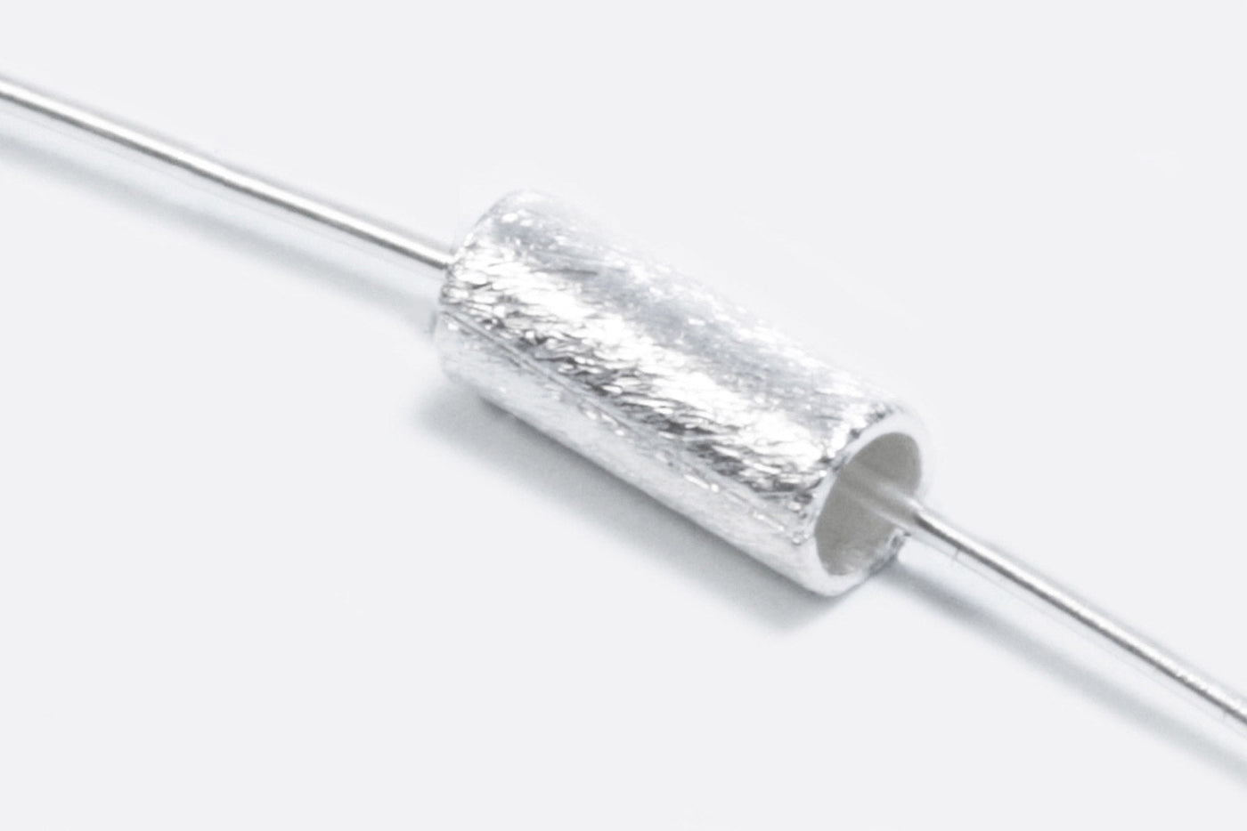 Röhrchen aus 925 Silber, Ø 3 mm, gebürstet