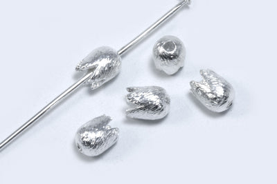 Tulpen aus 925 Silber, 7 x 5,7 mm, gebürstet