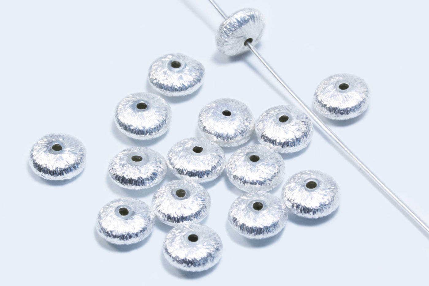 Linsen aus 925 Silber, gebürstet, Ø 4 / 5 / 6 mm