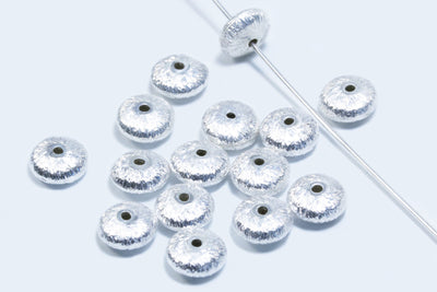 Linsen aus 925 Silber, gebürstet, Ø 4 / 5 / 6 mm