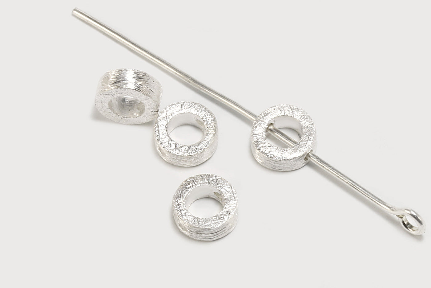 Zwischenperlen aus 925 SILBER, 6 x 6 x 2,3 mm, Kreis