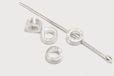 Zwischenperlen aus 925 SILBER, 6 x 6 x 2,3 mm, Kreis