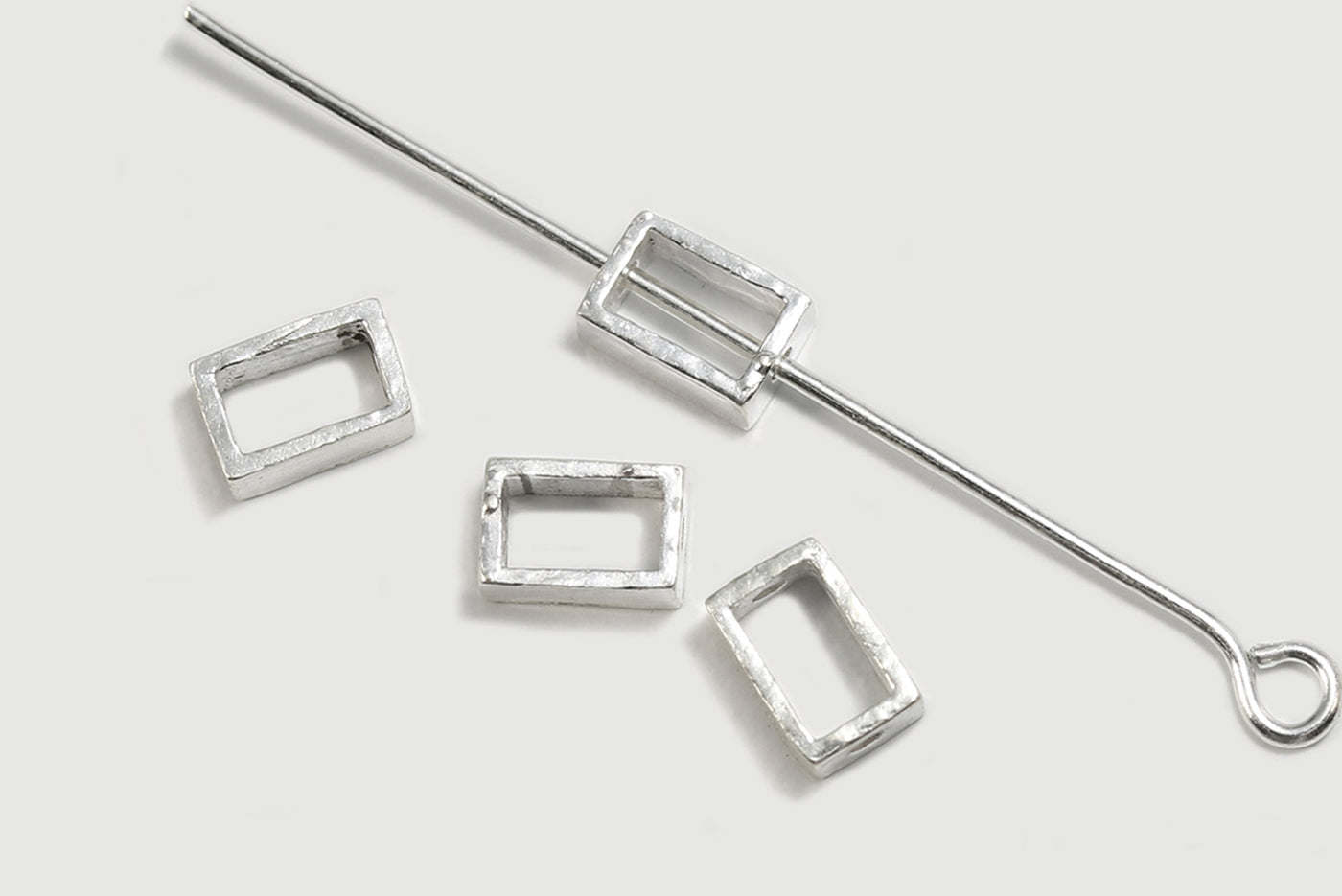Zwischenperlen aus 925 SILBER, 6 x 4 x 2,5 mm, Rechteck, glatt
