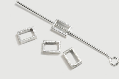 Zwischenperlen aus 925 SILBER, 6 x 4 x 2,5 mm, Rechteck, glatt